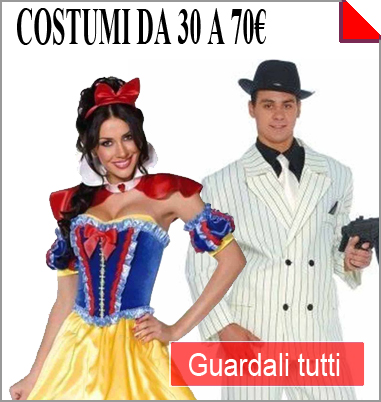 La foto mostra una coppia di costumi da di carnevale sotto i 70€